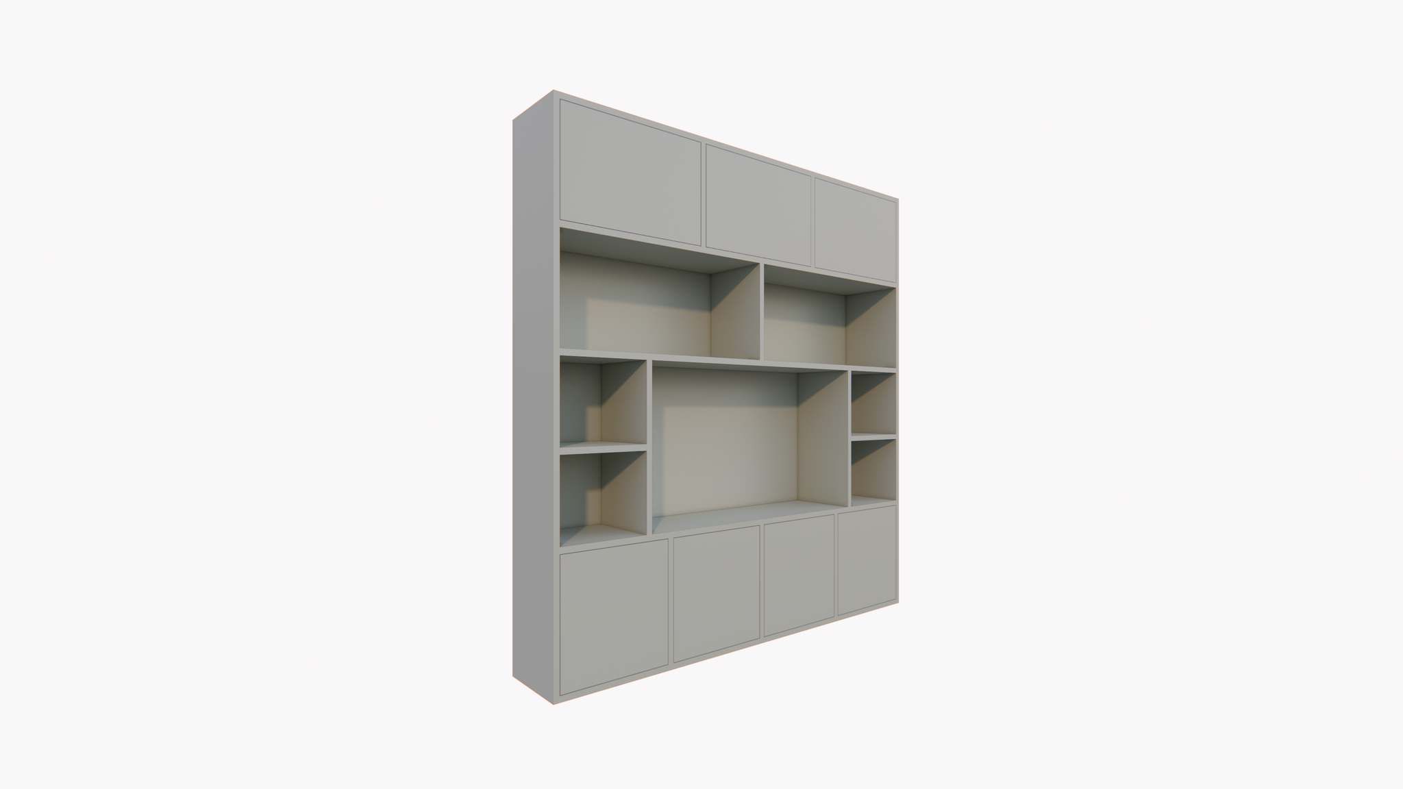 Flensburger Fächerschrank - 240x40x255H cm - Push-to-open-Türen - schlichte Ausführung