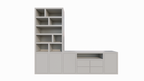 TV-Fach Sideboard Fleurus - 300x40x240H cm - Push-to-open Türen - 4 Push-to-open Schubladen - schlichte Ausführung (STANDARD OHNE BELEUCHTUNG)
