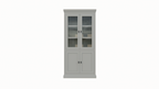 Vitrine Foggia 02 - 107x48x225H cm - 2 Schranktüren - 2 geschlossene Türen - rustikaler/klassischer Dekorrahmen