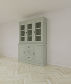 Buffetschrank Foggia 03 - 160x48x225H cm - 3 Schranktüren - 3 Soft-Close-Schubladen - 2 geschlossene Türen - rustikaler/klassischer Dekorrahmen