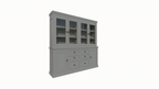 Buffetschrank Foggia 04 - 220x48x225H cm - 4 Schranktüren - 6 Soft-Close-Schubladen - 2 geschlossene Türen - rustikaler/klassischer Dekorrahmen