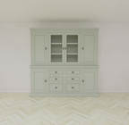 Buffetschrank Foggia 05- 225x48x225H cm - 2 geschlossene Türen im oberen Schrank - 2 Vitrinentüren - 4 geschlossene Türen im unteren Schrank - 6 Soft-Close-Schubladen - rustikaler/klassischer Dekorrahmen