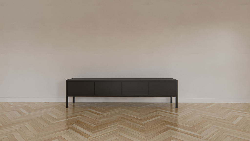 Fontas TV-Anrichte - 200x40x50H cm - Push-to-open-Türen - auf Beinen - schlankes Design