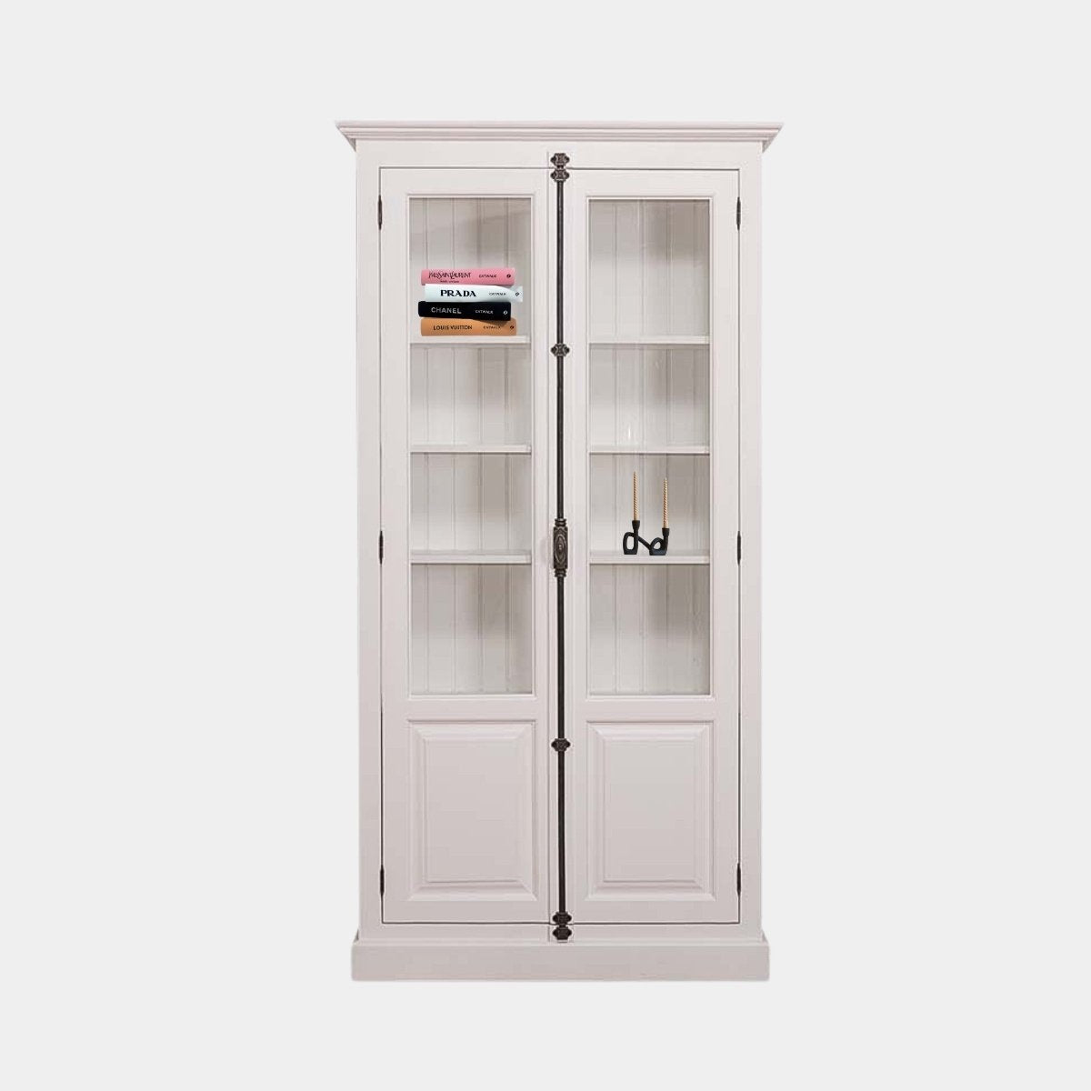 Vitrine Frankfurt - 110x40x210H cm - mit Spannverschluss - geschlossene Seiten - verstellbare Einlegeböden