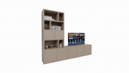 Frankston Fächerschrank - 300x45x235H cm - 7 Türen - 6 offene Fächer - 4cm Fachbodenstärke