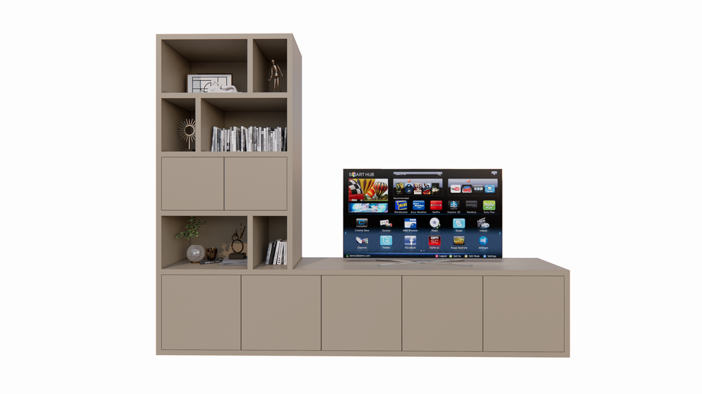 Frankston Fächerschrank - 300x45x235H cm - 7 Türen - 6 offene Fächer - 4cm Fachbodenstärke
