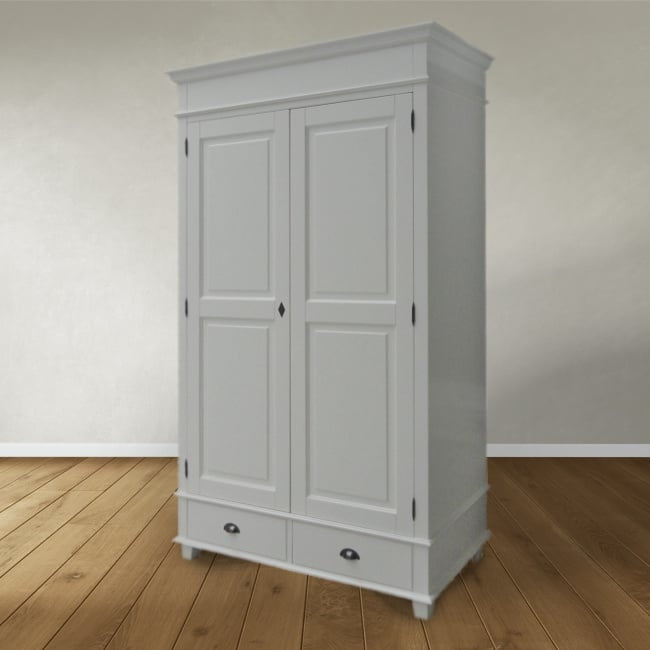 Kleiderschrank Bolton - 120x60x205H cm - Kleiderstange - Einlegeboden - 2 geschlossene Flügeltüren - 2 Soft-Close-Schubladen