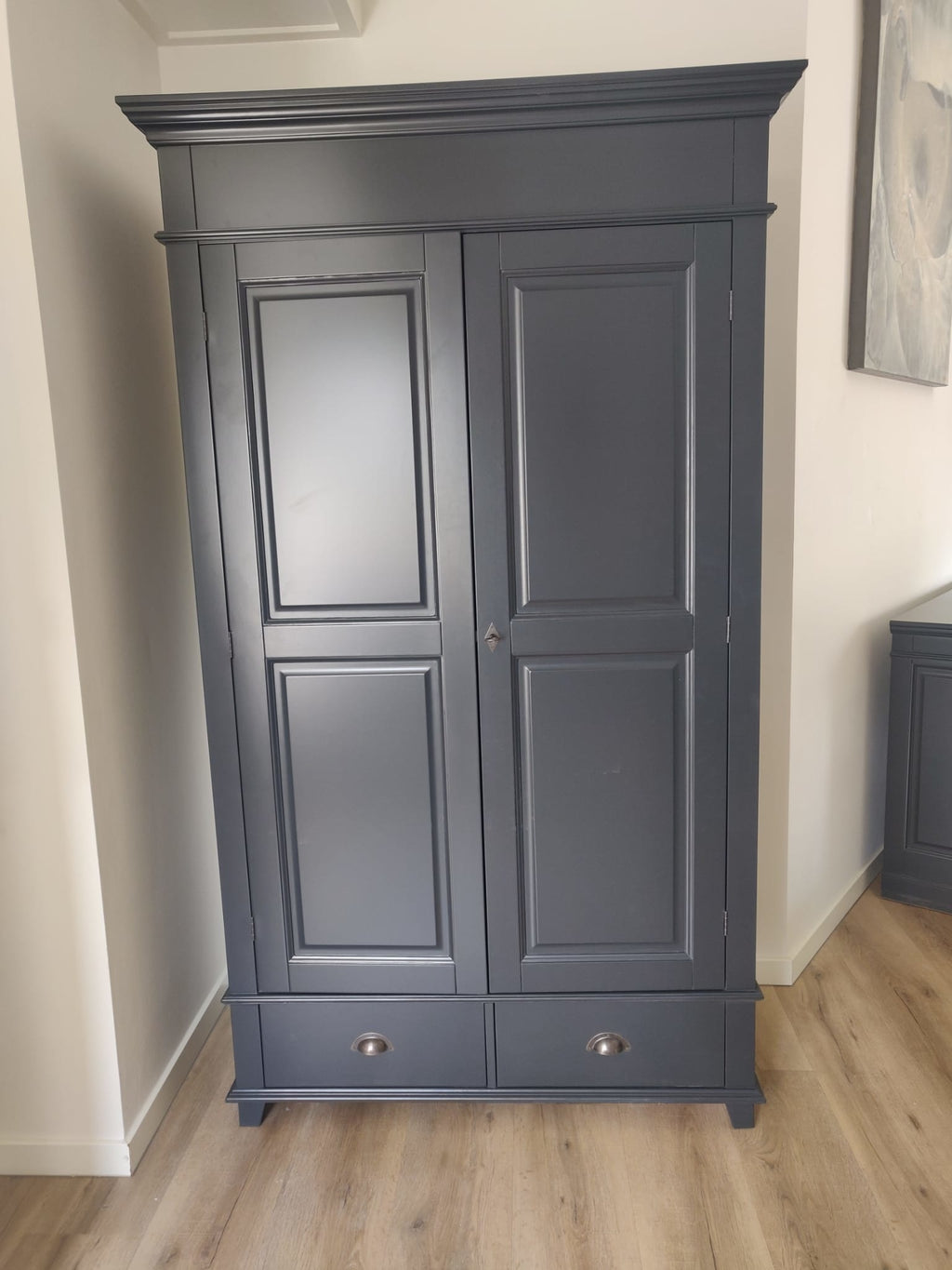 Kleiderschrank Bolton - 120x60x205H cm - Kleiderstange - Einlegeboden - 2 geschlossene Flügeltüren - 2 Soft-Close-Schubladen