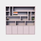 Kleiderschrank Las Vegas - 250x35x240H cm - offene Einlegeböden - schlankes Design - 5 grifflose Türen