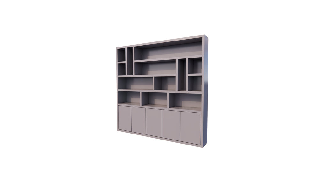 Kleiderschrank Las Vegas - 250x35x240H cm - offene Einlegeböden - schlankes Design - 5 grifflose Türen