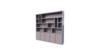 Kleiderschrank Las Vegas - 250x35x240H cm - offene Einlegeböden - schlankes Design - 5 grifflose Türen