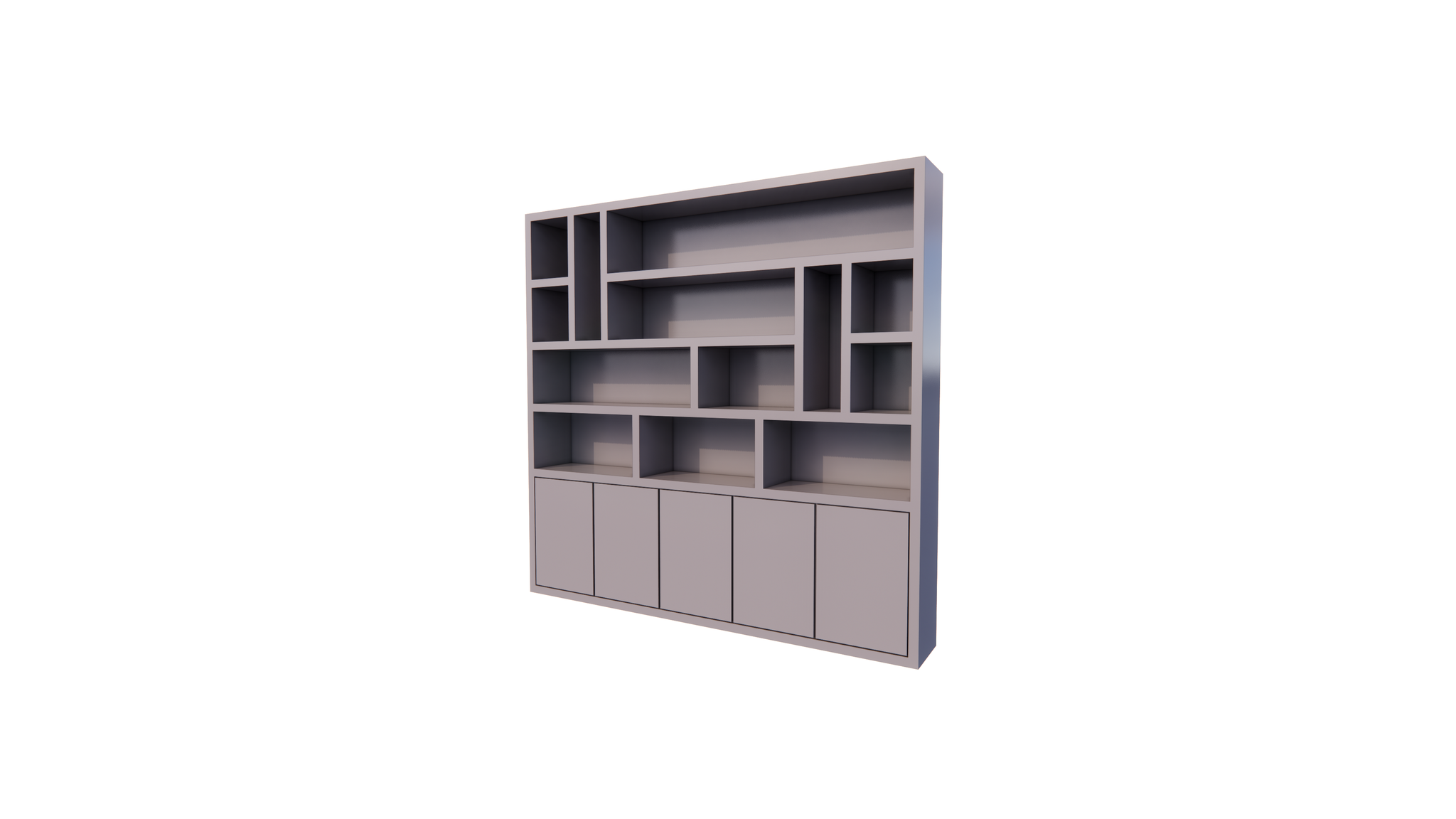 Kleiderschrank Las Vegas - 250x35x240H cm - offene Einlegeböden - schlankes Design - 5 grifflose Türen