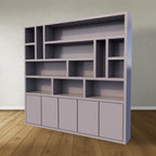 Kleiderschrank Las Vegas - 250x35x240H cm - offene Einlegeböden - schlankes Design - 5 grifflose Türen