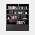 Kleiderschrank London 01 - 200x40x240H cm - 3 geschlossene Türen - offene Fächer - schlankes Design
