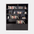 Kleiderschrank London 01 - 200x40x240H cm - 3 geschlossene Türen - offene Fächer - schlankes Design