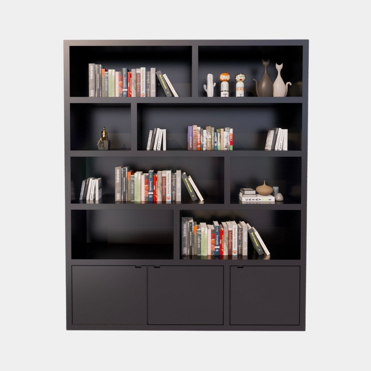Kleiderschrank London 01 - 200x40x240H cm - 3 geschlossene Türen - offene Fächer - schlankes Design