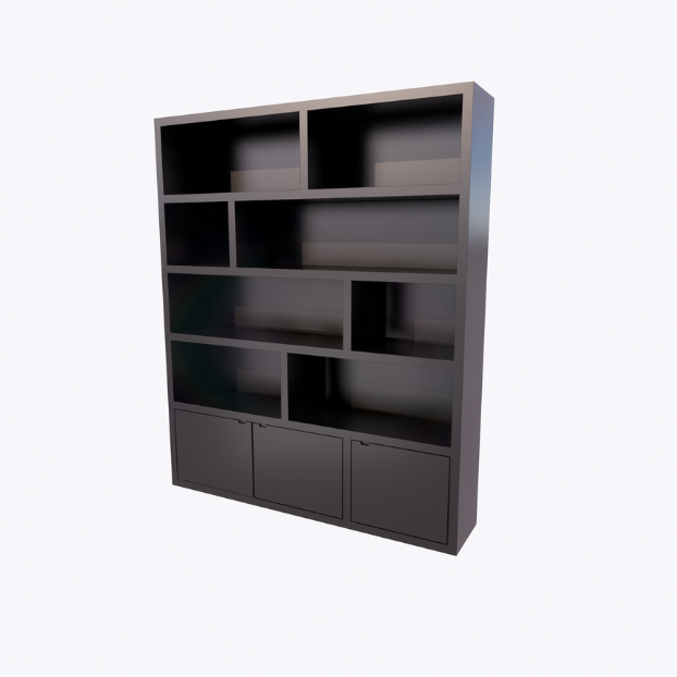 Kleiderschrank London 01 - 200x40x240H cm - 3 geschlossene Türen - offene Fächer - schlankes Design