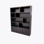 Kleiderschrank London 01 - 200x40x240H cm - 3 geschlossene Türen - offene Fächer - schlankes Design