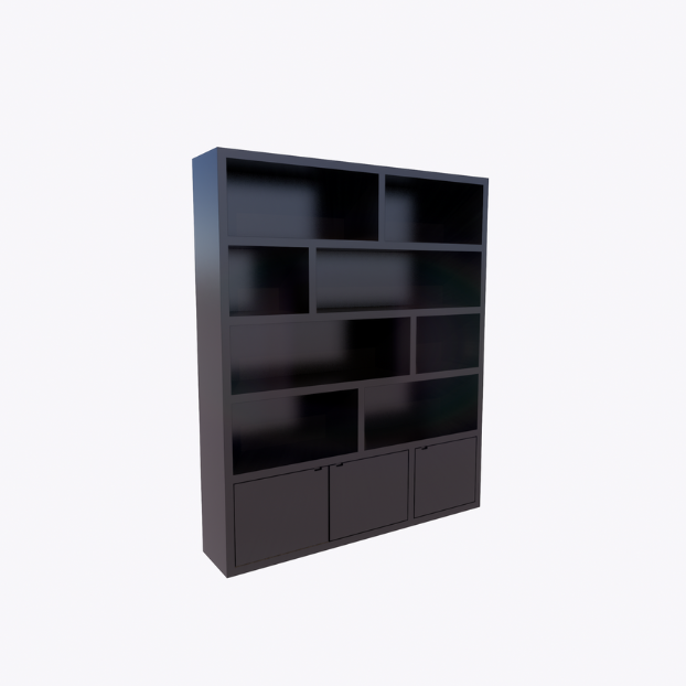 Kleiderschrank London 01 - 200x40x240H cm - 3 geschlossene Türen - offene Fächer - schlankes Design