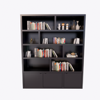 Kleiderschrank London 01 - 200x40x240H cm - 3 geschlossene Türen - offene Fächer - schlankes Design