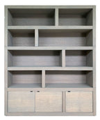 Kleiderschrank London 01 - 200x40x240H cm - Eiche - 3 geschlossene Türen - offene Fächer - schlankes Design