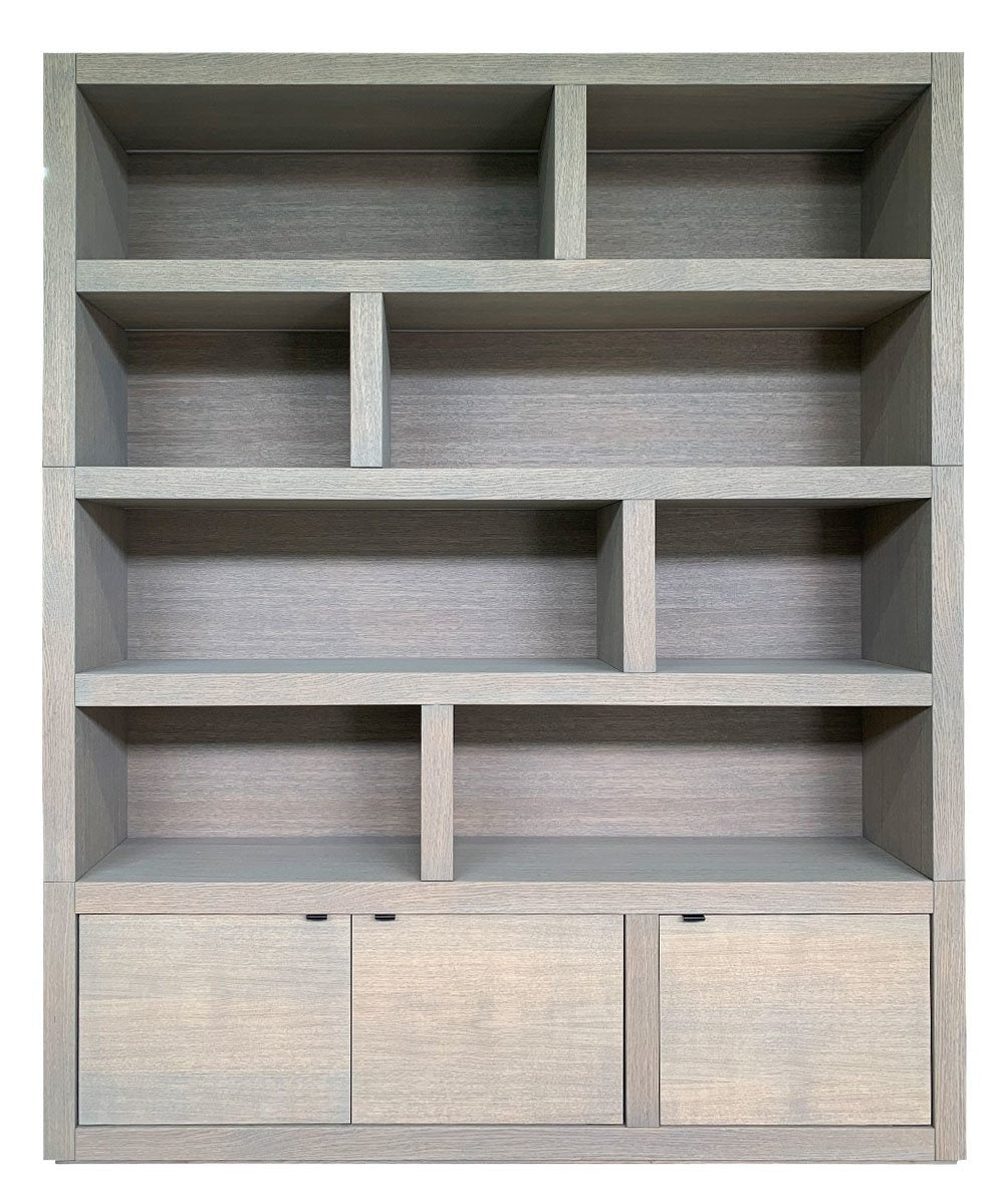 Kleiderschrank London 01 - 200x40x240H cm - Eiche - 3 geschlossene Türen - offene Fächer - schlankes Design