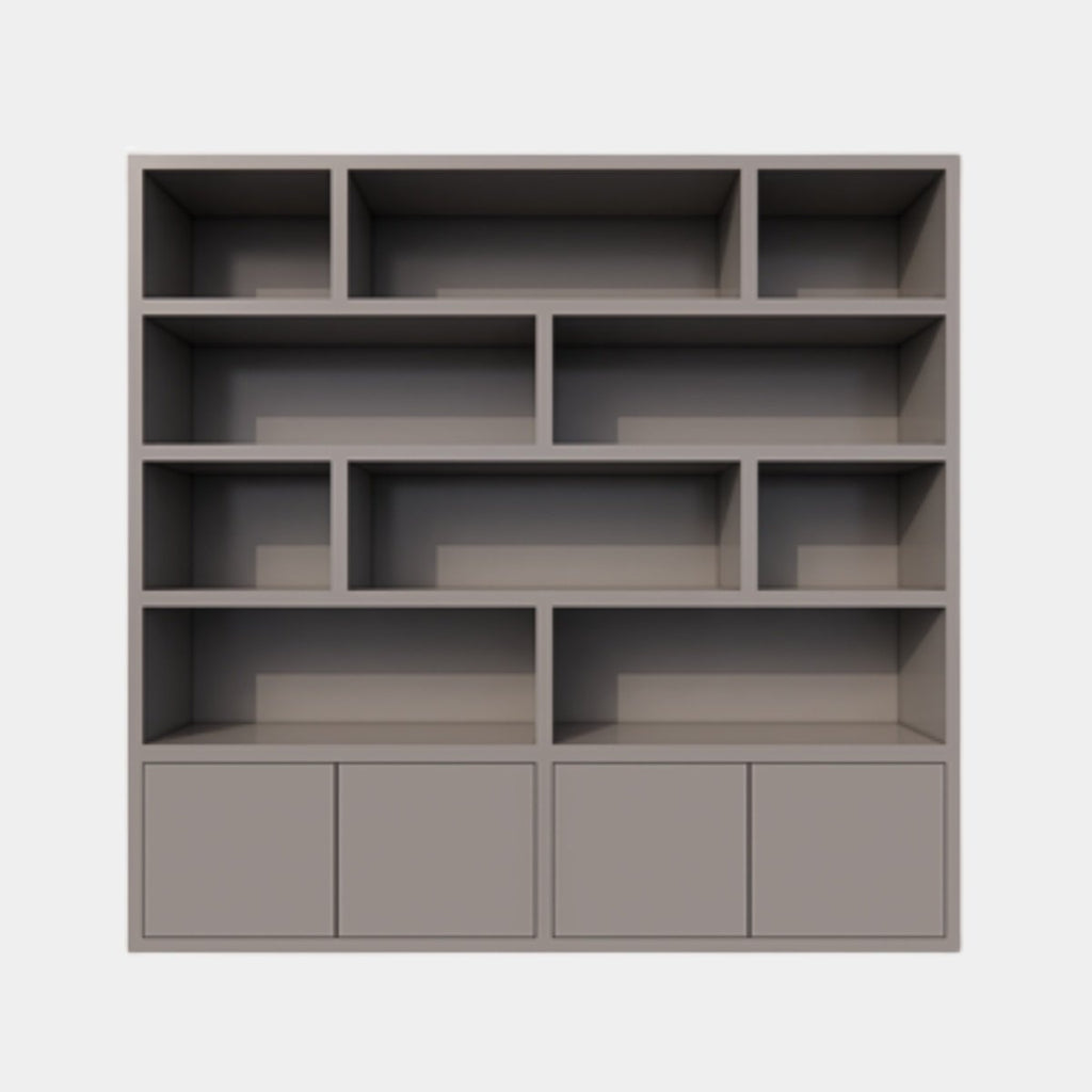 Kleiderschrank London 02 - 250x40x240H cm - schlankes Design - 4 grifflose Türen - push to open Türen - offene Einlegeböden