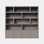 Kleiderschrank London 02 - 250x40x240H cm - schlankes Design - 4 grifflose Türen - push to open Türen - offene Einlegeböden