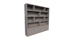 Kleiderschrank London 02 - 250x40x240H cm - schlankes Design - 4 grifflose Türen - push to open Türen - offene Einlegeböden