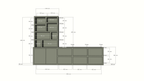 Genola TV Anrichte/Schrank - 340x45/30x240H cm - 5cm Fachbodenstärke - 6 Schubladen mit Push-to-open - 2 Türen mit Push-to-open - offene Fächer