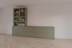 Genola TV Anrichte/Schrank - 340x45/30x240H cm - 5cm Fachbodenstärke - 6 Schubladen mit Push-to-open - 2 Türen mit Push-to-open - offene Fächer