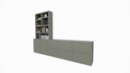 Genola TV Anrichte/Schrank - 340x45/30x240H cm - 5cm Fachbodenstärke - 6 Schubladen mit Push-to-open - 2 Türen mit Push-to-open - offene Fächer