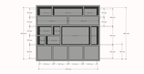 TV-Schrank Girona - 275x40x240H cm - offene Fächer im oberen Schrank und 2 Klapptüren - 4 grifflose Türen im unteren Schrank - Cinewall - TV-Fach