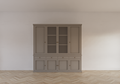 Buffetschrank Gramat - 220x46x220Hcm - Flügeltüren - 2 Glastüren - Soft-Close-Schubladen