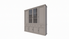 Buffetschrank Gramat - 220x46x220Hcm - Flügeltüren - 2 Glastüren - Soft-Close-Schubladen