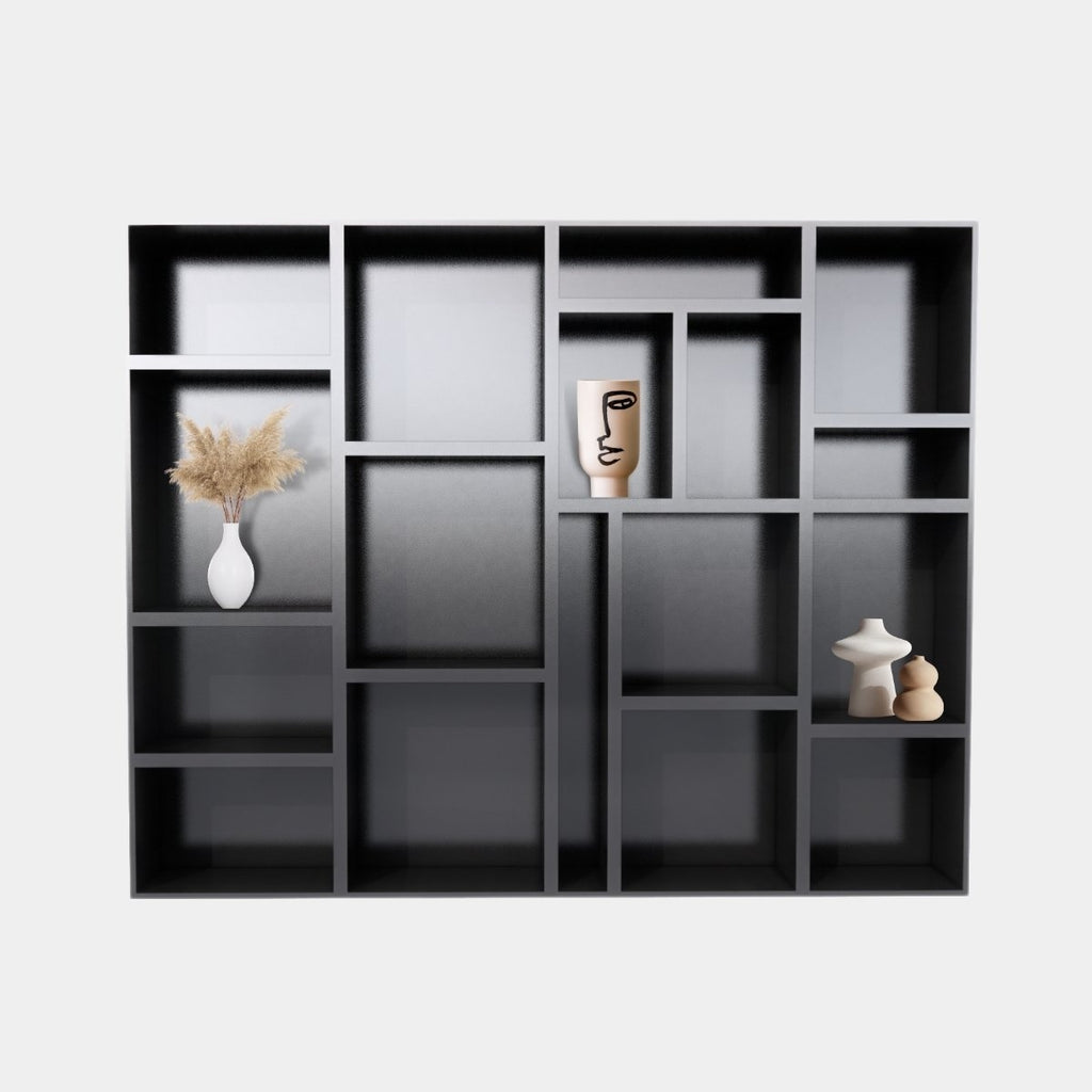 Sideboard Granada - 300x35x240H cm - offene Regale - schlankes Design - Hängeschrank - 5cm Bodenstärke