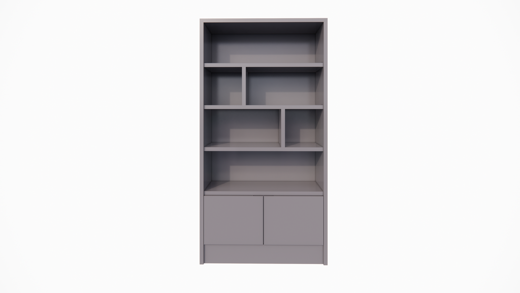 Granville Regal - 130 x 40 x 250 cm - 5 cm Fachbodenstärke - offene Regale - schlankes Design - 2 grifflose Push-to-open-Türen