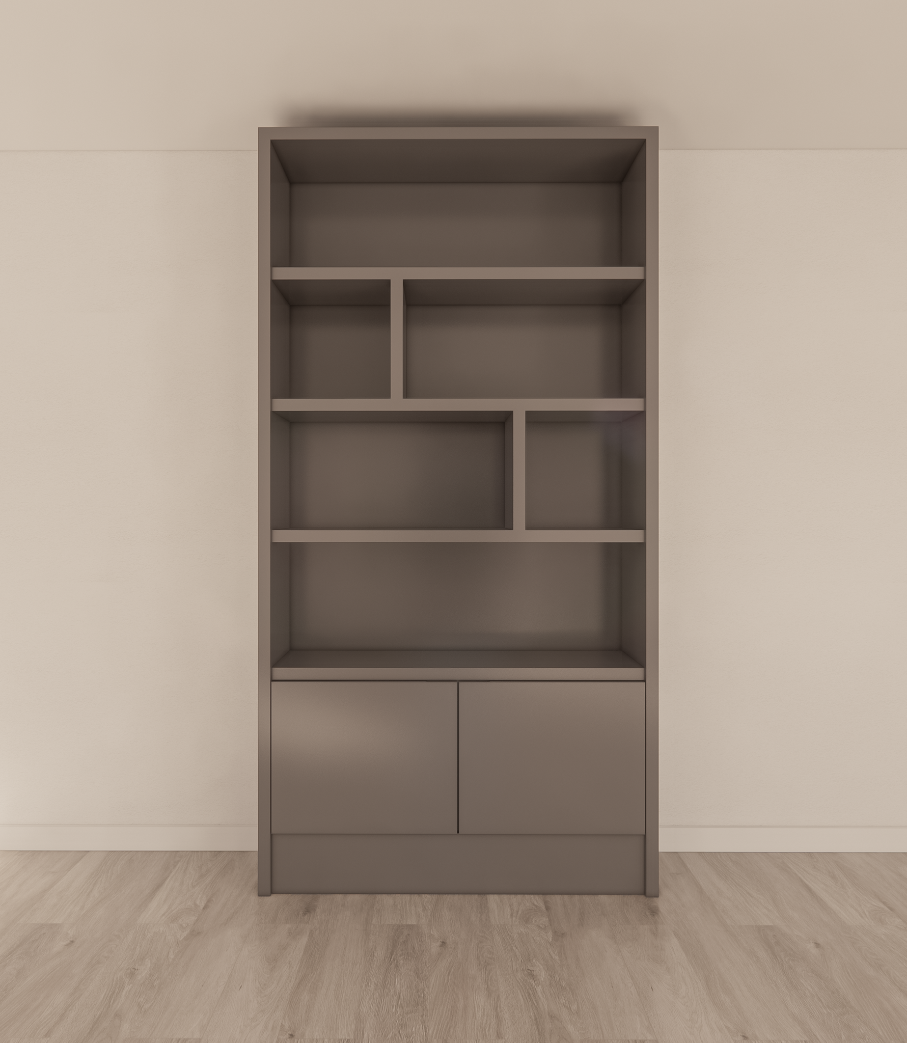 Granville Regal - 130 x 40 x 250 cm - 5 cm Fachbodenstärke - offene Regale - schlankes Design - 2 grifflose Push-to-open-Türen
