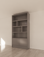 Granville Regal - 130 x 40 x 250 cm - 5 cm Fachbodenstärke - offene Regale - schlankes Design - 2 grifflose Push-to-open-Türen