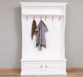 Kleiderschrank Mykonos - 150x50x220H cm - Garderobe mit Bank - 2 Schranktüren