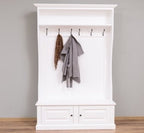 Kleiderschrank Mykonos - 150x50x220H cm - Garderobe mit Bank - 2 Schranktüren