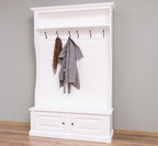 Kleiderschrank Mykonos - 150x50x220H cm - Garderobe mit Bank - 2 Schranktüren