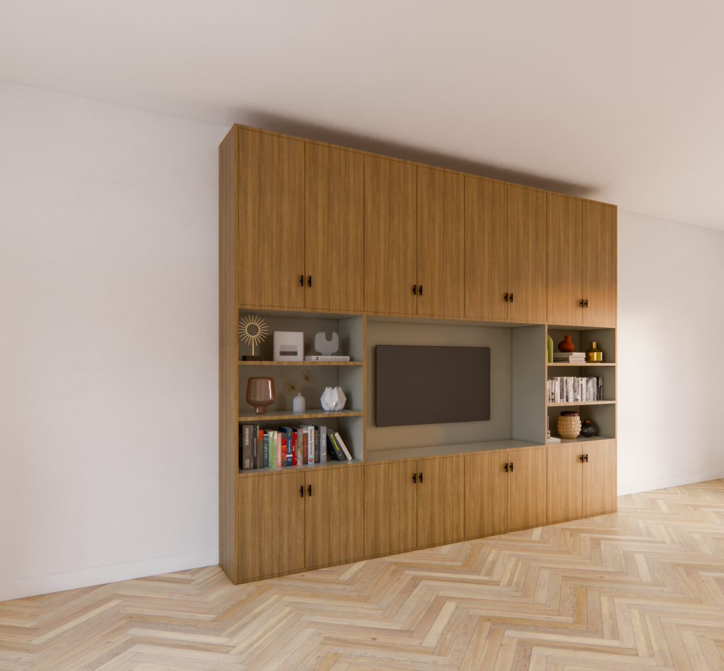 Fernsehschrank hermanus - 300x40x250H cm - Ausführung Eiche - Preis auf Anfrage