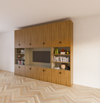 Fernsehschrank hermanus - 300x40x250H cm - Ausführung Eiche - Preis auf Anfrage