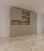 Huete Fachschrank - 300x40x240H cm - push-to-open Türen - 4 offene Fächer