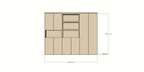 Huete Fachschrank - 300x40x240H cm - push-to-open Türen - 4 offene Fächer
