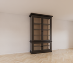 Idaho-Vitrine - 150x50x260H cm - Seiten aus Glas - Rückwand aus Eiche