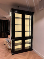Idaho-Vitrine - 150x50x260H cm - Seiten aus Glas - Rückwand aus Eiche