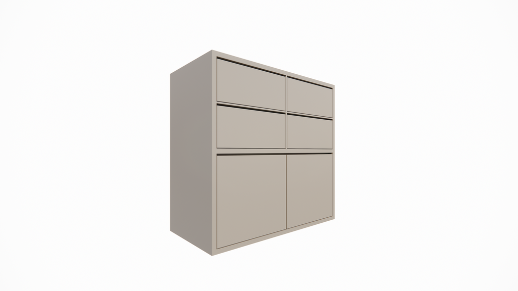 Kommode Izmir - 120x60x115H cm - grifflose Soft-Close-Schubladen - schlichte Ausführung