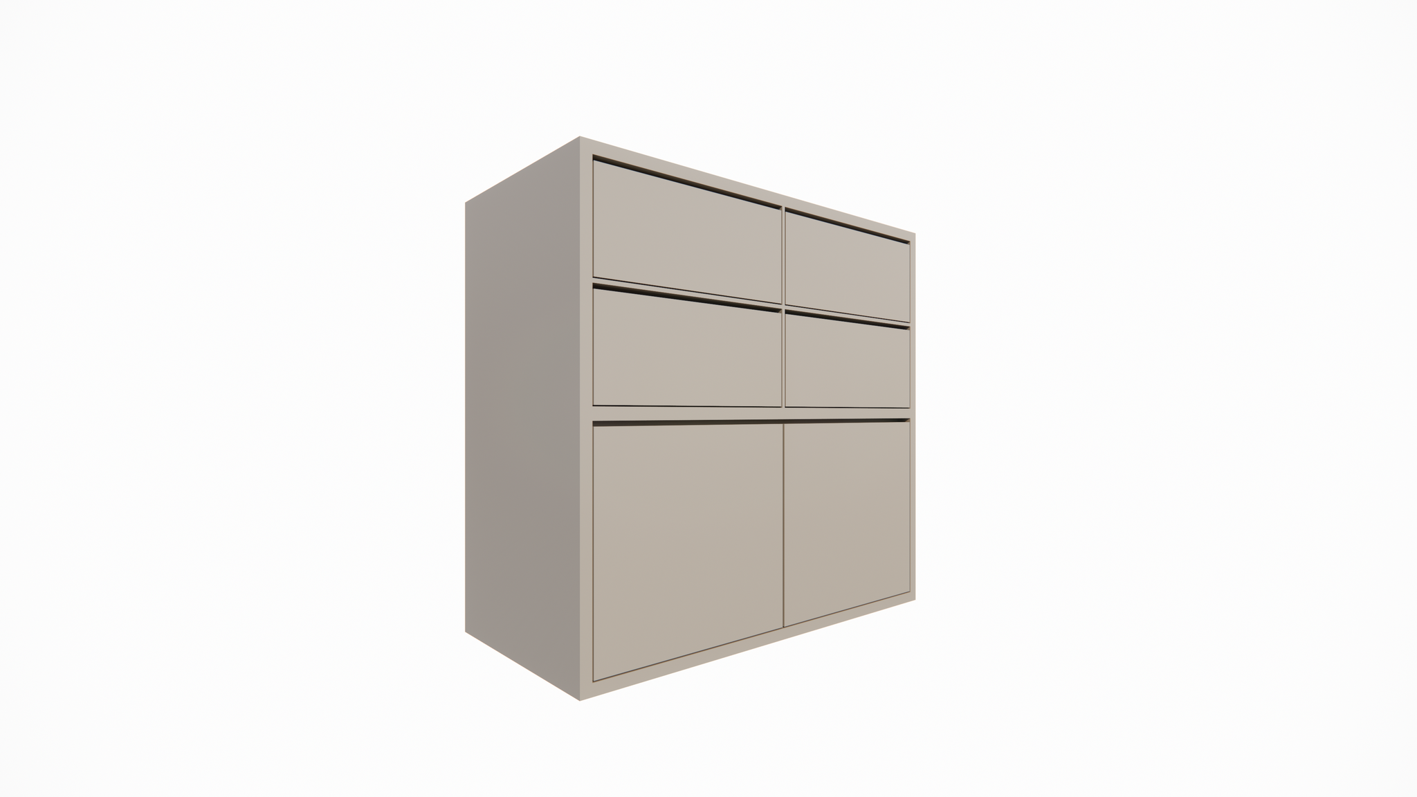 Kommode Izmir - 120x60x115H cm - grifflose Soft-Close-Schubladen - schlichte Ausführung